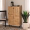 Baxton Studio Winda Modern and Contemporary Oak Brown Finished Wood 4-Door Shoe Storage Cabinet 190-11989-ZORO - alternate 1